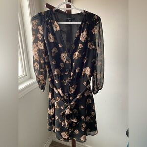 Black flowered party dress